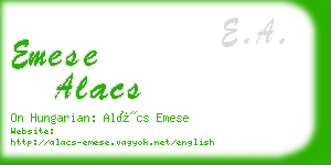 emese alacs business card